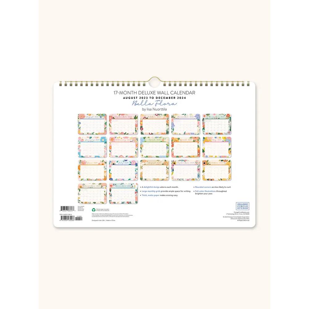 2024 Orange Circle Deluxe Wall Calendar Bella Flora